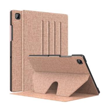 Imagem de WB Capa Tablet Samsung Galaxy Tab A7 10.4” (modelos SM-T500/505/507) Apoio Multiangular Auto hibernação Antichoque Design Slim Estilo Tecido Rosa