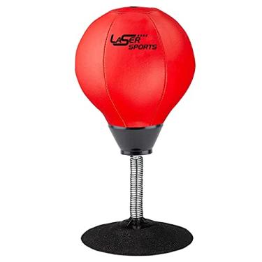Imagem de Laser Sports Saco de pancada para mesa de escritório – Buster de estresse com ventosa para mesa de escritório e balcões – Bola de perfuração resistente para alívio de estresse – Presente divertido para festas – Perfeito para crianças e adultos