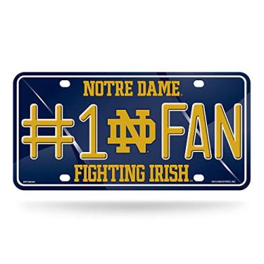 Imagem de Rico Industries NCAA Notre Dame Fighting Irish #1 Fan Placa de licença de metal, 15 x 29 cm
