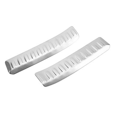 Imagem de Aramox Protetor de para-choque de porta-malas, 2 peças de aço inoxidável para amortecedor traseiro de carro placa de proteção interna branca de substituição para ajuste 2020-2021