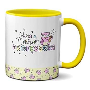 Imagem de Caneca Feliz Dia Professores Presente Para Melhor Professora (Amarela)