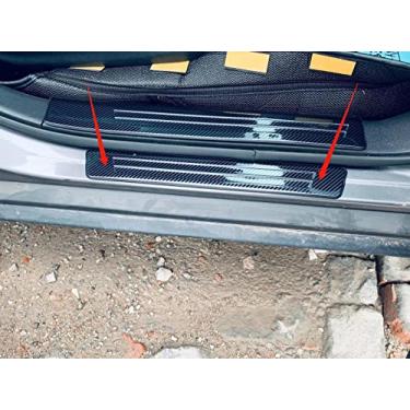 Imagem de GZBFTDH Acessórios de carro Protetor de soleira de porta, para Nissan Kicks 2021 2022 Placa de proteção de limite, painéis de proteção de entrada de porta de peças automotivas (exterior, carbono)