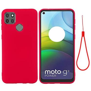 Imagem de HONGYAN Capa de telefone Para Motorola Moto G9 Power Pure Color Silicone Líquido Cobertura Completa à Prova de Choque Capa protetora