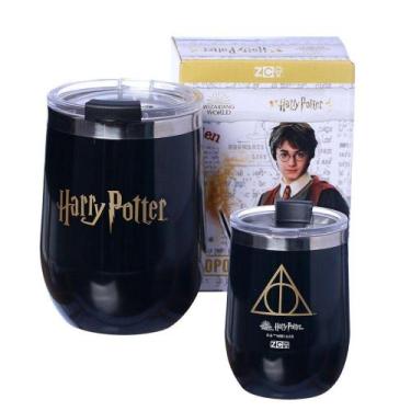 Imagem de Copo Harry Potter Semi-Térmico Preto 400ml Com Tampa Oficial Wb - Zona