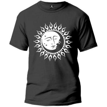 Imagem de Camiseta Lua E Sol Básica Malha Algodão 30.1 Masculina E Feminina Mang