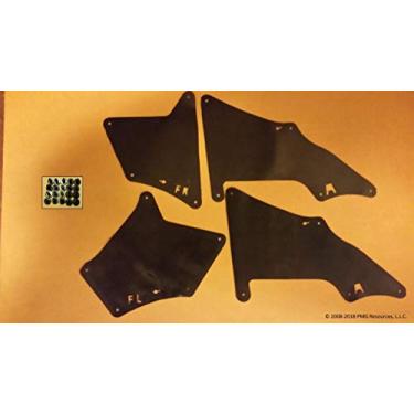 Imagem de Yota Liners Conjunto de quatro protetores de respingos com clipes para FJ Cruiser 2007-2014 (forro de pressão, avental protetor, proteção contra respingos, saia, proteção, vedação, vedação contra respingos) F