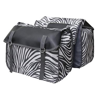 Imagem de JAMBHALA Saco Traseiro Saco de Bicicleta, Bicicleta Assento Traseiro Compras Commuter Longa Viagem de Ciclismo, Equipamento de Bicicleta Com Bolso Grande (Padrão de zebra)