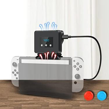Imagem de Cooling Fan for Nintendo Switch 1/2, Cooler Replacement Kit for Nintendo Switch Docking Station Dock Set, Adjustable Fan Speed, LED Temperature & Speed Display, 3 Buttons Control, Micro USB Cable