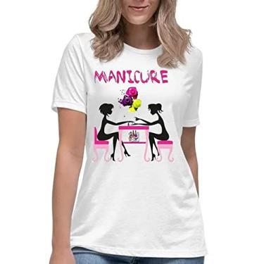 Imagem de Camiseta feminina manicure camisa profissão beleza salão Cor:Branco;Tamanho:XG