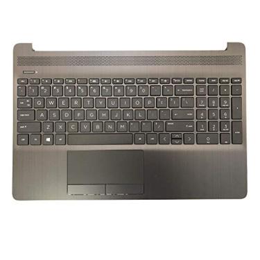 Imagem de Substituição para HP 15T-DW 15-DW 15s-du 15-DW0037WM 15-DW0038WM Capa superior para Laptop Apoio para Palmas, Teclado Touchpad Montagem Parte L52021-001 AP2H8000500 Capa superior Cinza