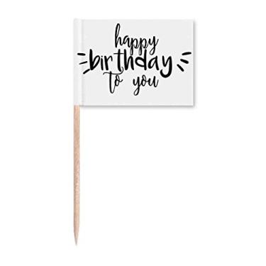 Imagem de Happy Birthday Celebrate Quote Toothpick Flags Marcador Topper Decoração de Festa