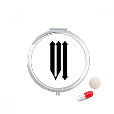 Imagem de Numerais romanos seis em caixa de comprimidos silhueta preta bolso caixa de armazenamento de remédios recipiente dispensador