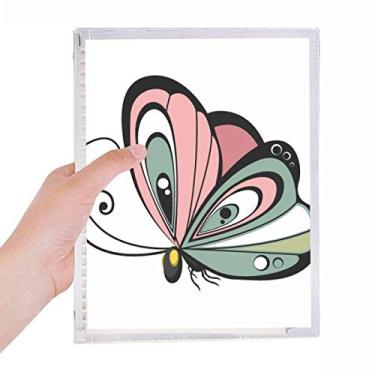 Imagem de Caderno de desenho animado borboleta animal em forma de coração diário de folha solta recarregável papelaria