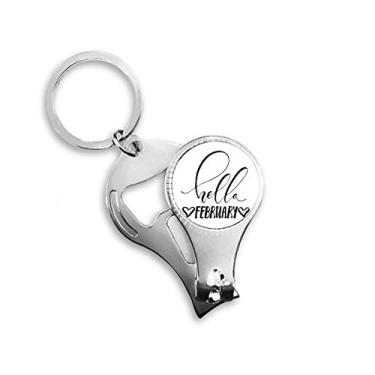 Imagem de Hello February Quote manuscrito anel alicate chaveiro abridor de garrafa cortador