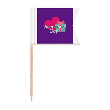 Imagem de Casal Love Eternal Companionship bandeiras de palito de dente para marcação de rotulagem para bolo de festa comida prato de queijo