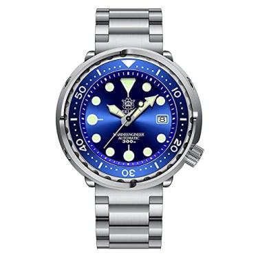 Imagem de Relógio de pulso STEELDIVE SD1975 atum clássico masculino bisel de cerâmica 300 m à prova d'água azul aço inoxidável NH35 mergulho, color 6