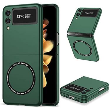 Imagem de Capa de telefone para PC rígido fino fino e fosco para Samsung Galaxy Z Flip 4 3 Magsafe Capa magnética para Samsung Zflip 4, verde, para Samsung Z Flip 4