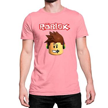 Imagem de Camiseta T-Shirt Roblox Personagem Player Jogador Algodão Cor:Rosa;Tamanho:M
