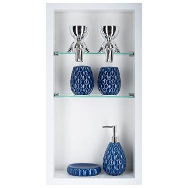 Imagem de Nicho Para Banheiro Em Porcelanato Polido Com Prateleira De Vidro (Branco)