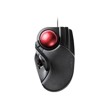 Imagem de ELECOM Enorme mouse trackball, com fio, acionado por dedos, função de 8 botões, apoio de palma anexado, bola vermelha lisa de 52 mm Windows11, macOS (M-HT1URBK)
