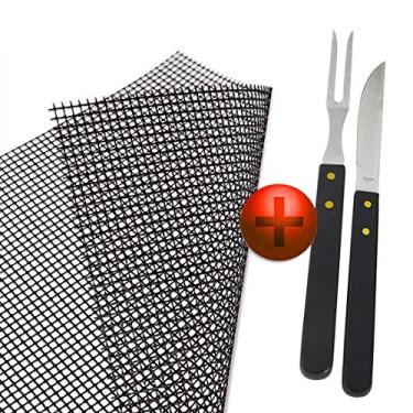 Imagem de Kit Churrasco Garfo Faca e Tela Antiaderente Teflon
