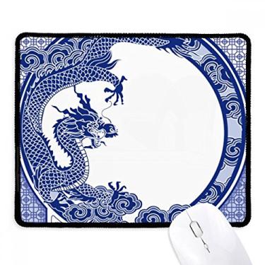 Imagem de Mousepad Chinese Culture Blue Dragon Tapete de borracha para jogos