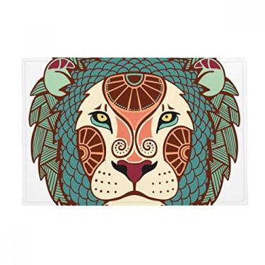 Imagem de DIYthinker Tapete de chão com símbolo do zodíaco da Constelação Leo Tapete antiderrapante para porta de banheiro