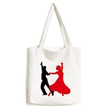 Imagem de Bolsa de lona Duet Dance Social Dançarina sacola de compras casual bolsa de mão