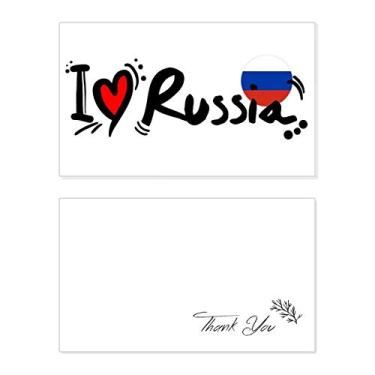 Imagem de I Love Russia Palavra Bandeira Coração Cartão de Agradecimento Aniversário Papel Saudações Casamento Agradecimento