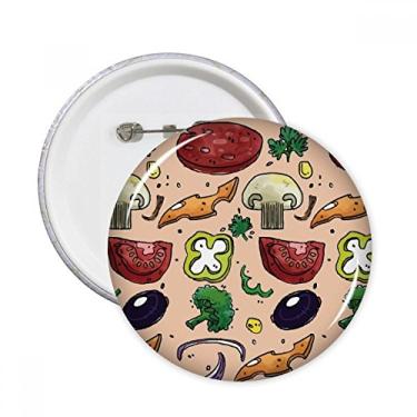 Imagem de Pizza Tomate Foods Peppers Cebola Pinos Redondos Emblema Decoração de Roupas 5 peças Presente