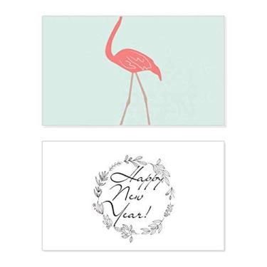 Imagem de Walking Flamingo Padrão Festival Ano Novo Cartão de felicitações Mensagem Presente