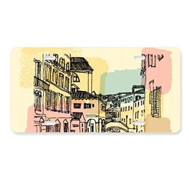 Imagem de DIYthinker Etiqueta de aço inoxidável para decoração de placa de licença da Alfândega Itália Venice