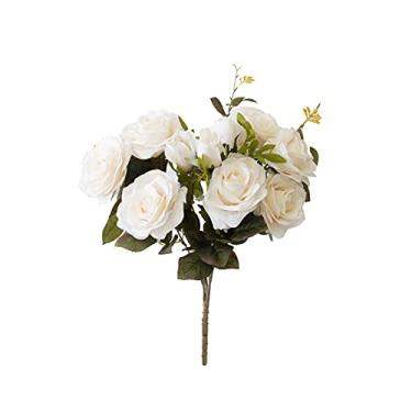 Imagem de Flores Artificiais - Buquê de Rosas Diana Branco Envelhecido | Linha Permanente Formosinha