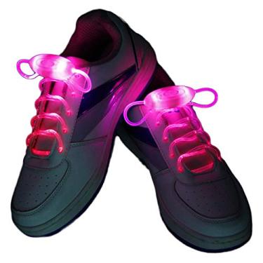 Imagem de 2 pares de cadarços luminosos, luzes de LED alternáveis, cadarços de sapatos brilhantes, decoração de vestidos de festa