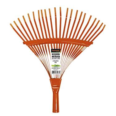 Imagem de Vassoura Metálica para Folhas e Grama Famastil – 22 Palhetas – Fixa – Aço SAE 1055 – Pintura Epóxi – Com Cabo