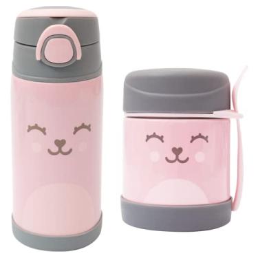 Imagem de Kit Gumy Infantil Garrafa Térmica e Pote Térmico Bebê Rosa