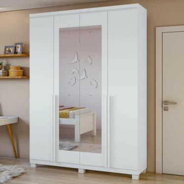 Imagem de Guarda Roupa Casal com Pés 2 Portas 6 Gavetas Toronto Flex Lopas - Branco
