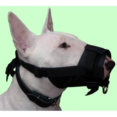 Imagem de Adjustable Focinheira preta de nylon para cuidados com cães No Bite 19 cm - 25 cm
