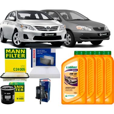 Imagem de Kit Revisão Troca De Óleo 5w30 e Filtros Toyota Corolla 1.8 2008 2009 2010 2011