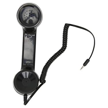 Imagem de Aparelho De Telefone Retrô Multifuncional, Receptor De Telefone Celular Portátil à Prova De Radiação De Som Claro, Controle De Volume Com Fio Para Telefones Celulares E Computadores(preto)