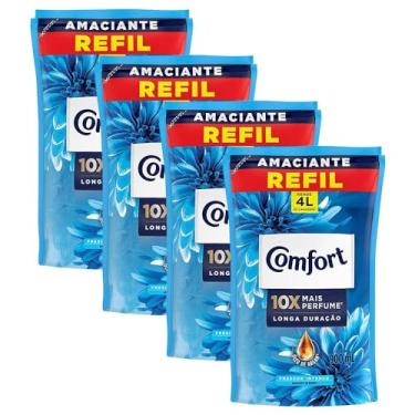 Imagem de Kit 4 Refis Amaciante de Roupa Comfort Concentrado Intensivo Intense 900ml