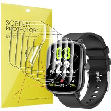 Imagem de Lamshaw Compatível com Popglory 1.69 Smartwatch protetor de tela, [6 unidades], película transparente TPU de cobertura total, compatível com o smartwatch Popglory P96 de 1,7 polegadas (pacote com 6)