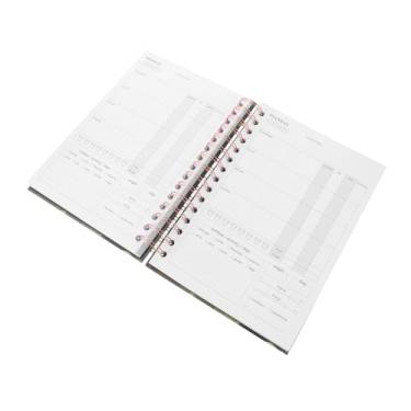 Imagem de NAMOARLY caderno de ginástica planejador de rastreador de planejador de negócios bloco de anotações cadernos caderno para fitness bloco de notas para treino doméstico livro de bobina agenda