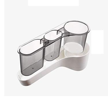 Imagem de Prateleira de chuveiro, plástico cinza para banheiro sem perfuração prateleiras de armazenamento de pendurar na parede com ventosa forte (cor: azul)