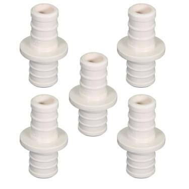 Imagem de Supply Giant QQDQ0100-5 Conexão de tubo reto de plástico PEX liga de poliéster, 2,5 cm, branco, pacote com 5