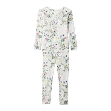 Imagem de GAP Conjunto de pijama longo para meninas, Floral, branco, 2 Anos