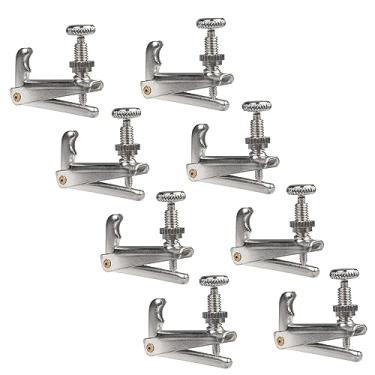 Imagem de TUOREN 8 peças/conjunto de afinador fino de violino ajustador de cordas de metal afinador fino peças de violino para violino 3/4-4/4 (prata)