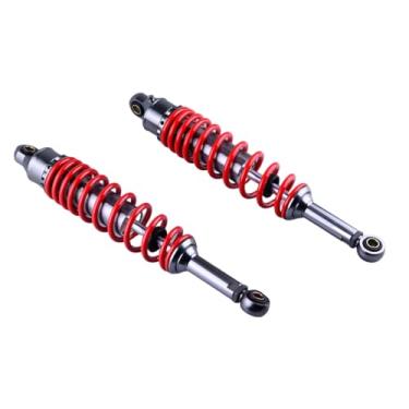 Imagem de Mallofusa Amortecedores de ar universais de 380 mm 38.0 cm suspensão traseira ajustável apto para Kawasaki Honda Suzuki Yamaha Go Kart Quad Dirt Sport Bikes Vermelho 1 par