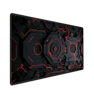 Imagem de Mouse Pad Gamer Grande Speed Anti Derrapante Profissional Desk Pad Large Wide 90x40 - Nave Door Vermelho