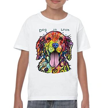 Imagem de Camiseta juvenil Dean Russo Labrador Retriever Love Pet Dog is Love Kids, Branco, G